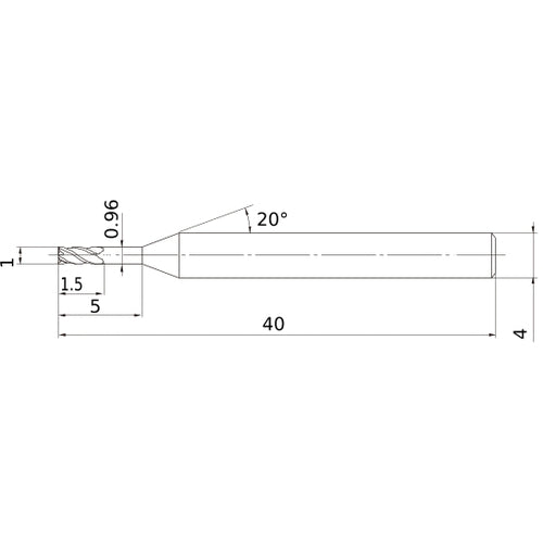 VQXLD0100N050 CARBIDE ENDMILL