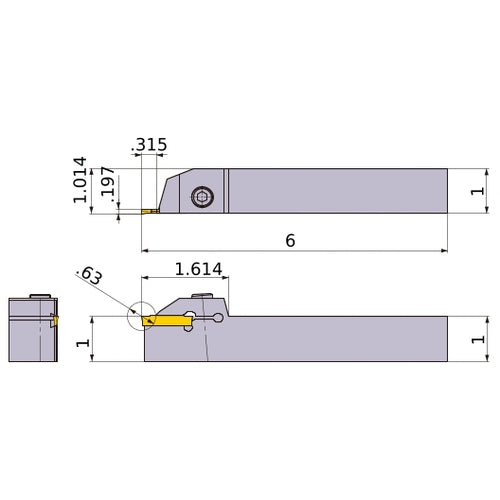GYQLUS16D00-H08 TURNING HOLDER