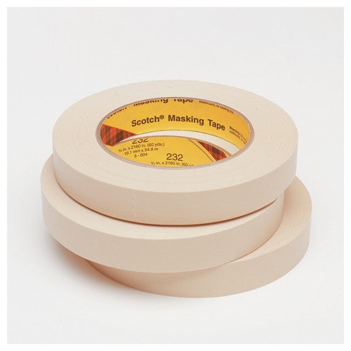 3M High Performance Masking Tape 232 Tan 12 mm × 55 m 6.3 mil - Exact Tooling