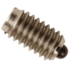 End Force Spring Plunger - 1.5 lbs Initial End Force, 40.75 lbs Final End Force (8–32 Thread) - Exact Tooling