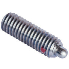 End Force Spring Plunger - 1 lbs Initial End Force, 1.6 lbs Final End Force (6–32 Thread) - Exact Tooling