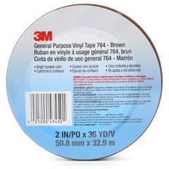 3M General Purpose Vinyl Tape 764 Brown 2″ × 36 yd 5 mil Individually Wraped Conveniently Packaged - Exact Tooling