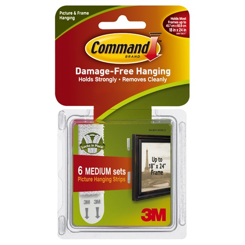 Command Medium Picture Hanging Strips 17204ES 6 Pairs - Exact Tooling