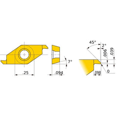 CSVT 10 B VP15KZ, 2.38 mm Thick, 6.35 mm Inscribed Circle, Turning Indexable Insert