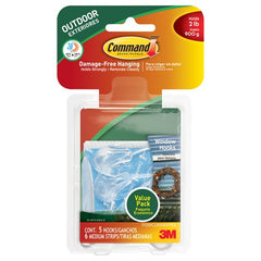 Command Outdoor Medium Clear Window Hooks with Clear Strips Value Pack 17091CLAWVPESB - Exact Tooling