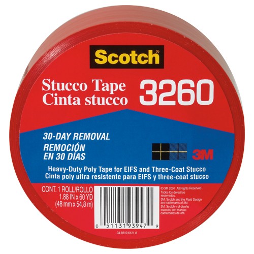 Scotch Stucco Tape 3260-A 1.88″ × 60 yd (48 mm × 54.8 m) Stucco Tape - Exact Tooling
