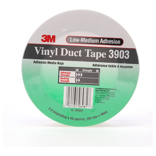 3M Vinyl Duct Tape 3903 White 2″ × 50 yd 6.5 mil 2 Individually Wrapped Conveniently Packaged - Exact Tooling