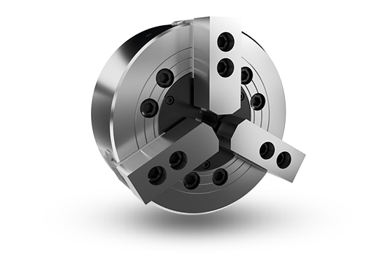 Auto Strong V Series 3-jaw wedge type non through-hole power chuck (adapter excluded) - Part # V-218 - Exact Tooling