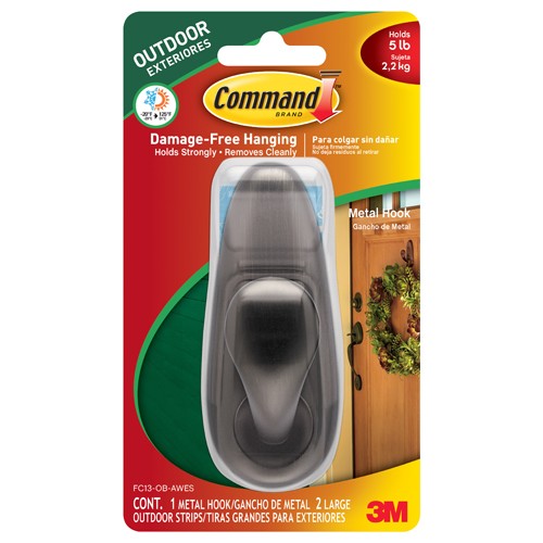 Command Outdoor Large Metal Hook Oil Rubbed Bronze FC13-ORB-AWES - Exact Tooling