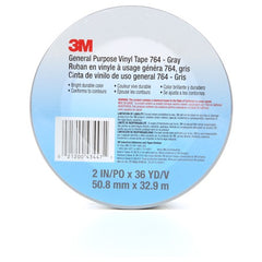 3M General Purpose Vinyl Tape 764 Gray 2″ × 36 yd 5 mil Individually Wrapped Conveniently Packaged - Exact Tooling