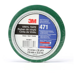 3M Vinyl Tape 471 Green 3/4″ × 36 yd 5.2 mil Individually Wrapped Conveniently Packaged - Exact Tooling