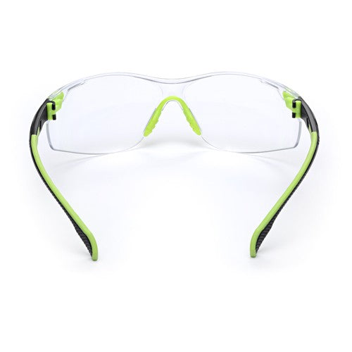 3M Solus 1000-Series Safety Glasses S1201SGAF Green/Black Clear Scotchgard Anti-Fog Lens - Exact Tooling