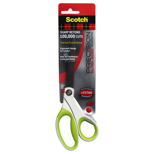Scotch Precision Ultra Edge 8″ Bent Scissor 1458TBG Green - Exact Tooling