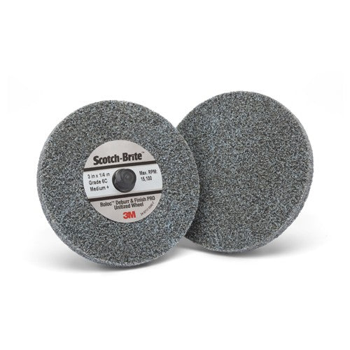 Scotch-Brite Roloc Deburr and Finish PRO Unitized Wheel TR 3″ × 1/4″ x NH 6C MED+ - Exact Tooling